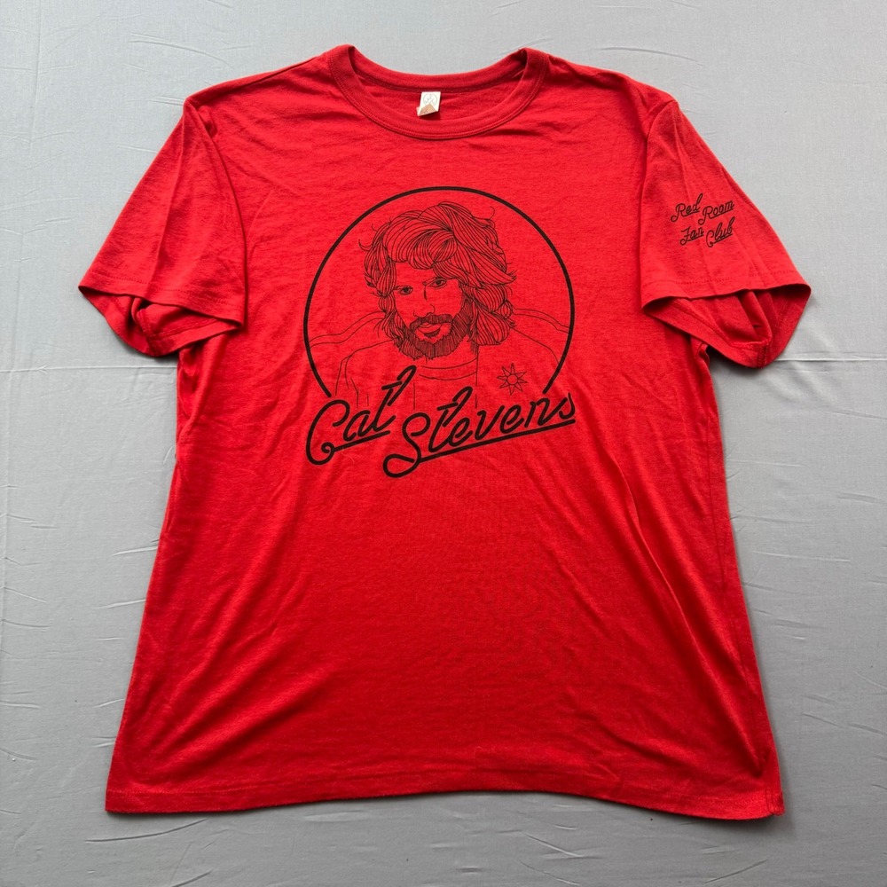 Alternative Apparel Cat Stevens Graphic T-Shirt Red Mens XL Red Room Fan Club